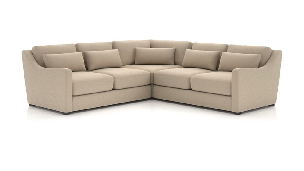Verano II 3Piece Slope Arm Sectional Sofa Crate and Barrel Havenly