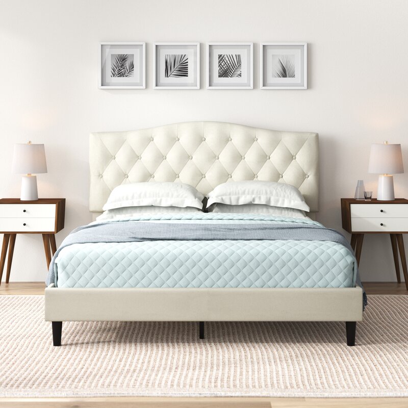 Adal Tufted Upholstered Low Profile Platform Bed Wayfair Havenly
