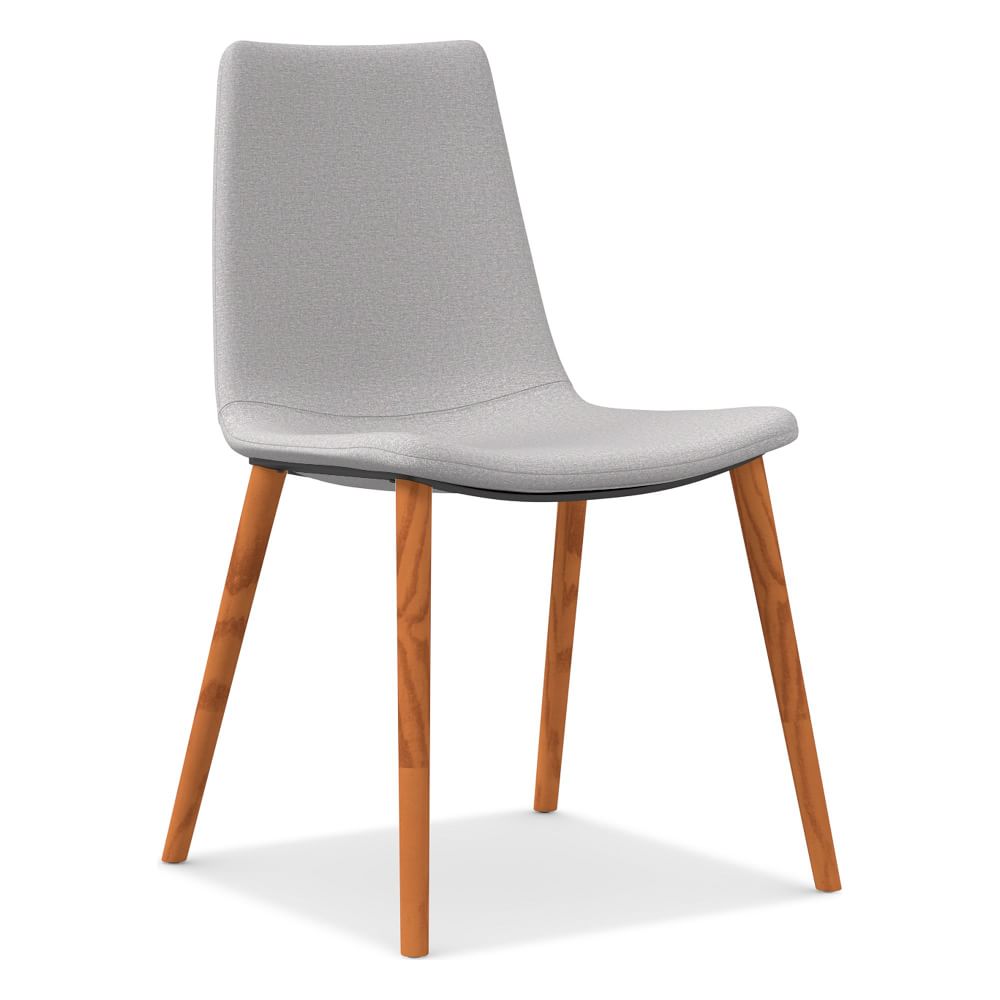 Slope Dining Chair Wood Base, Chenille Tweed, Frost Gray, Cool Walnut West Elm Havenly