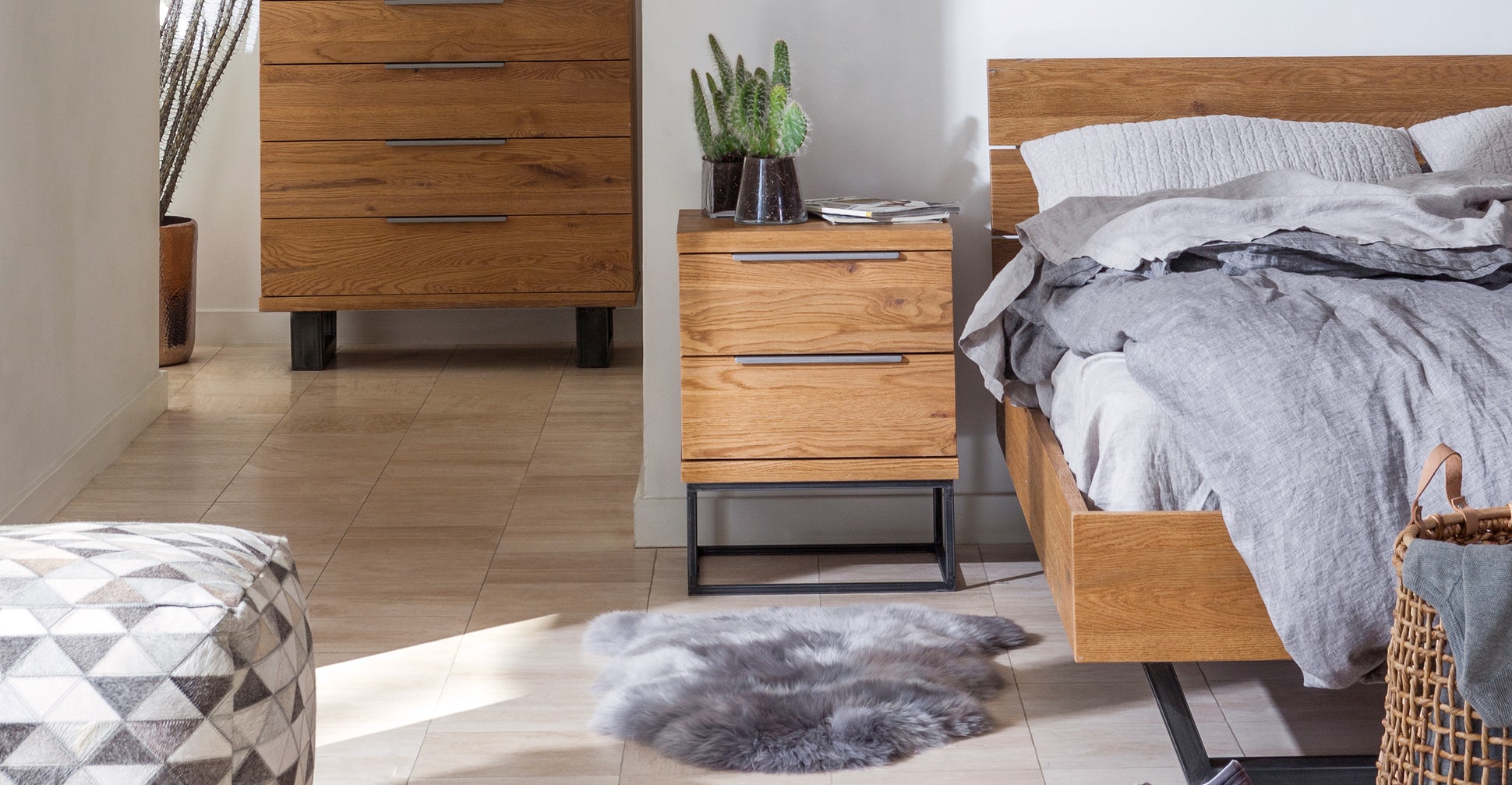 Taiga Oak Queen Bed Article Havenly