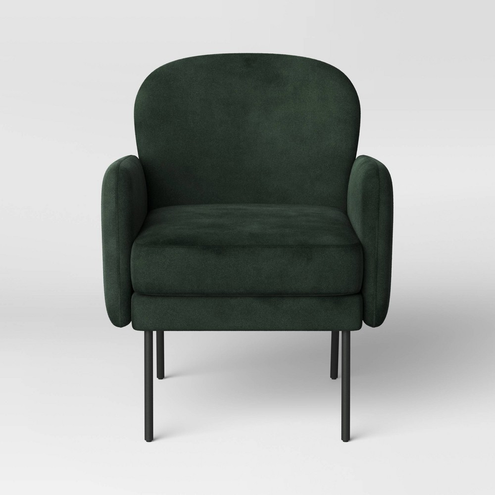 Welton Arm Chair Velvet Forest Green Project 62 , Velvet Green Green