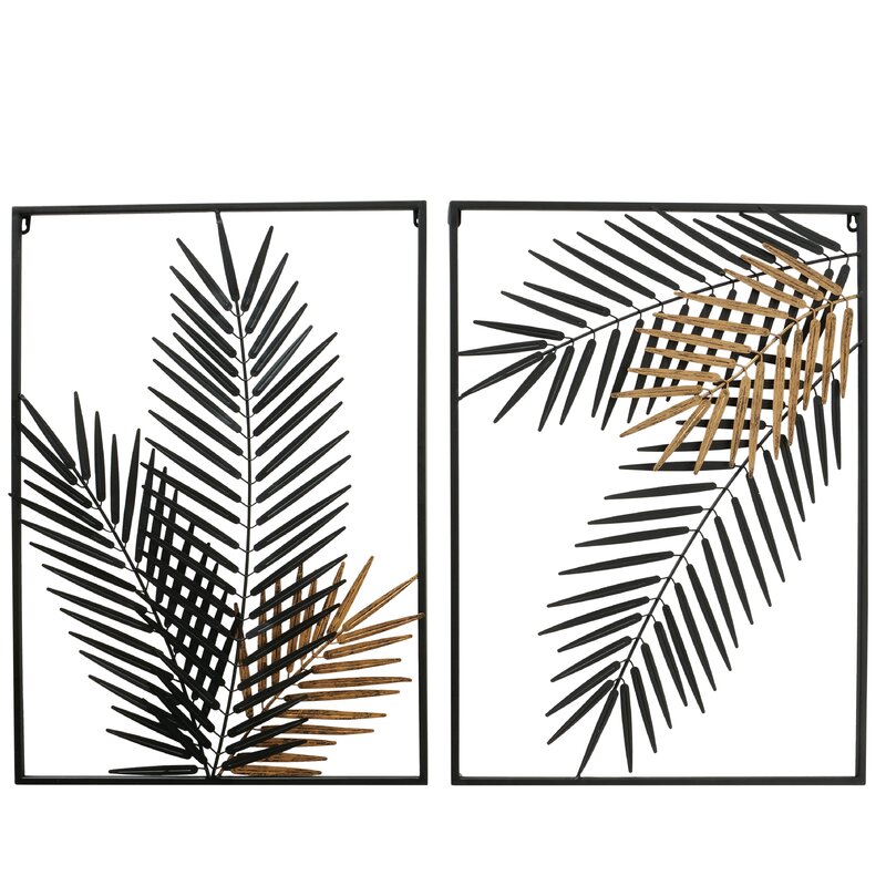 Jungle Gilt Palm 2 Piece Wall Décor Set Wayfair Havenly