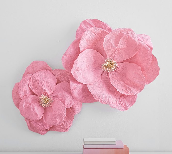 Jumbo Crepe Paper Flowersset of 2 Pink Pottery Barn Kids Havenly
