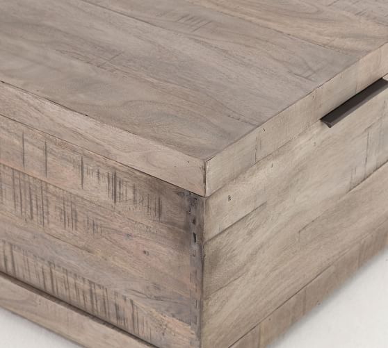Dupree Acacia Wood Storage Coffee Table Pottery Barn