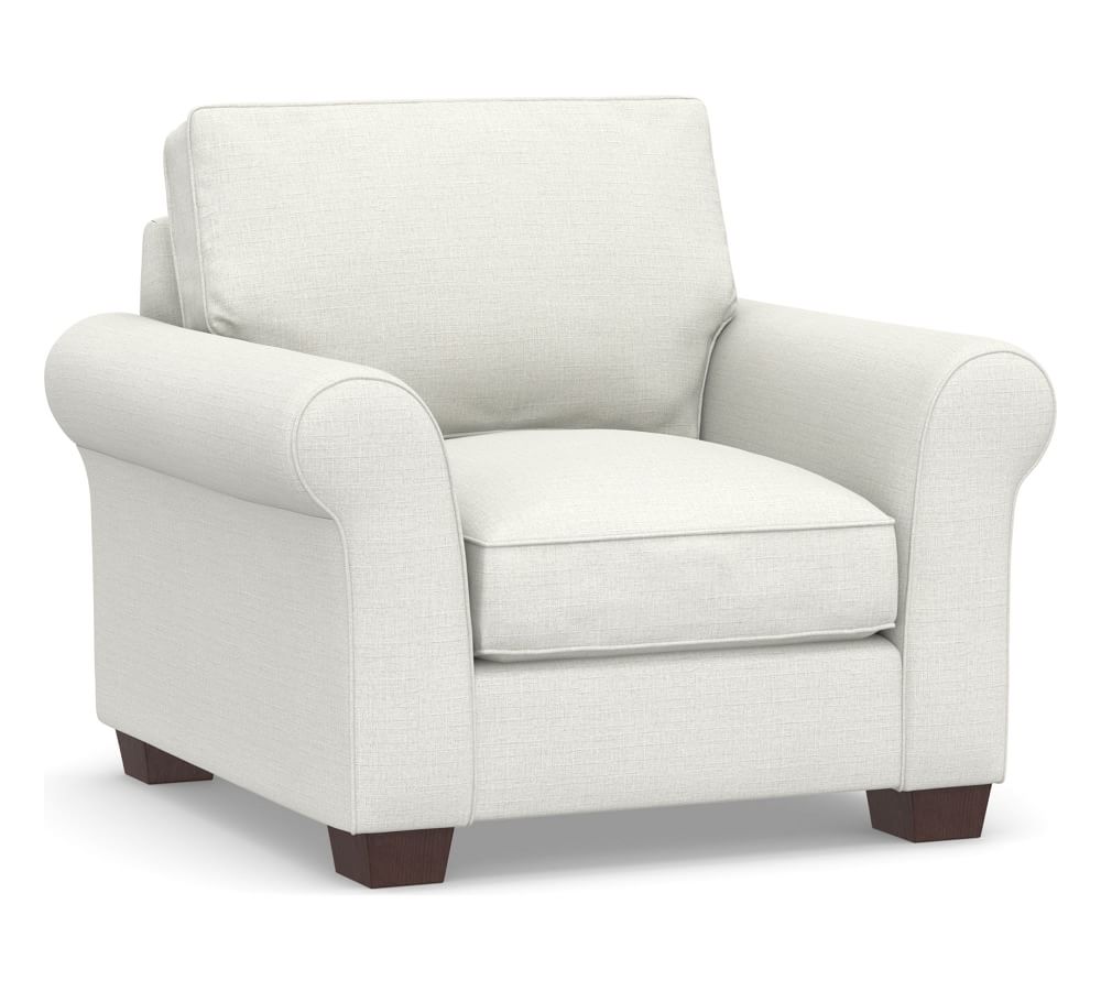 PB Comfort Roll Arm Upholstered Recliner, Box Edge Memory Foam Cushions