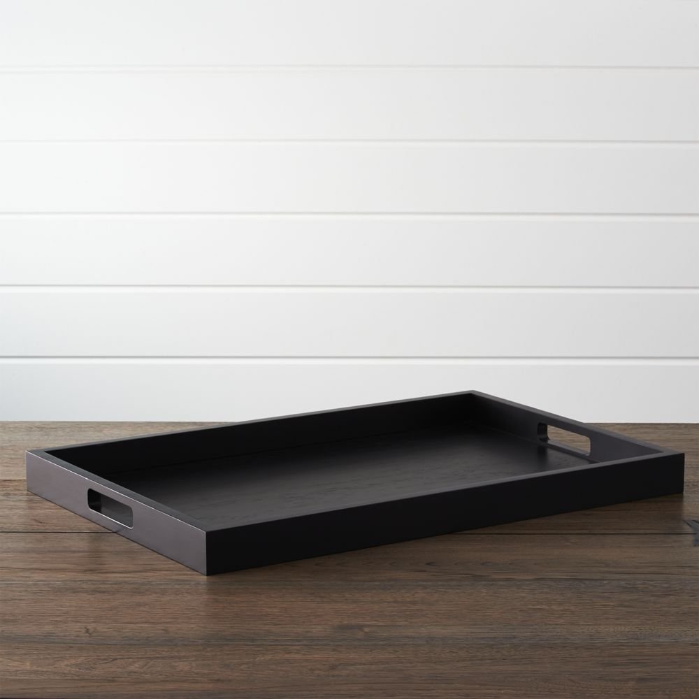 Zuma Black Rectangular Tray Crate and Barrel Havenly