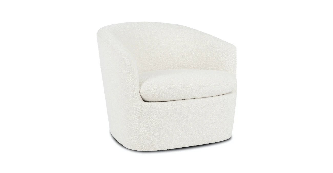 Turoy Ivory Boucle Swivel Chair Article Havenly