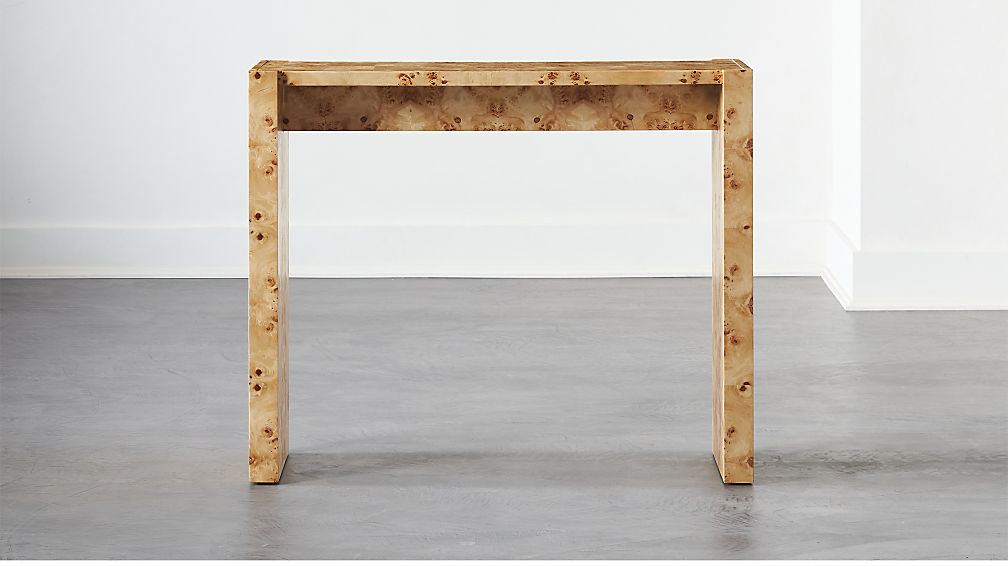 NICHE BURL WOOD CONSOLE TABLE CB2
