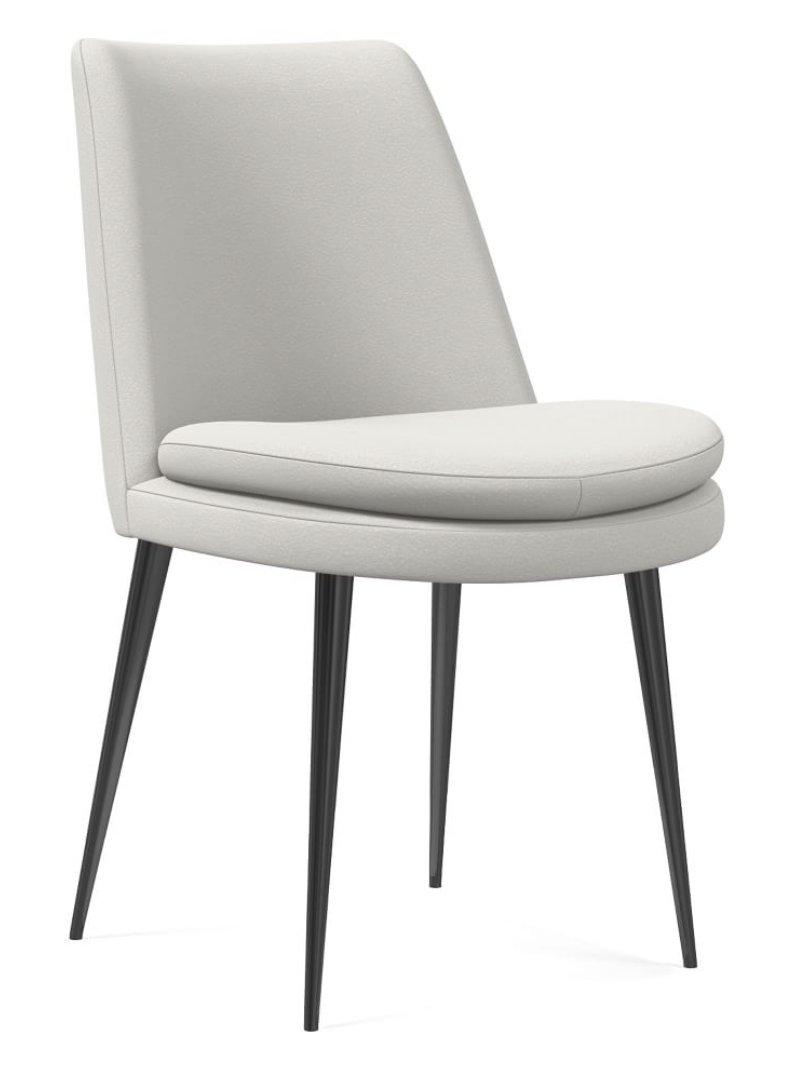 Finley Low Back Dining Chair, Sierra Leather, Blue, Gunmetal West Elm