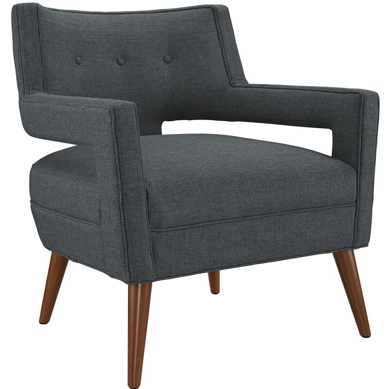 31" Wide Tufted Polyester Armchair, Gray Wayfair Havenly