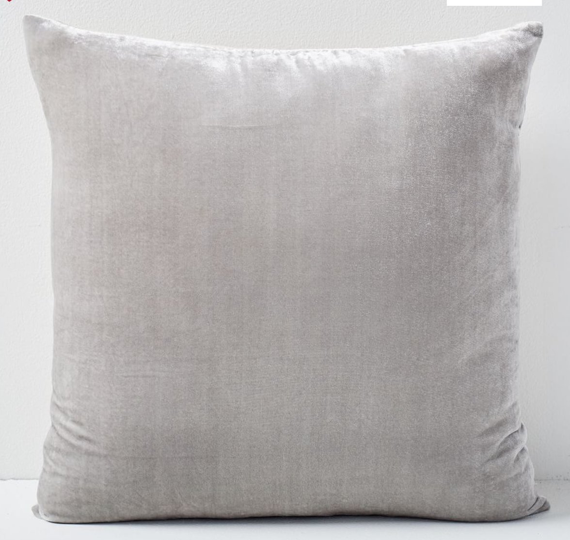Lush Velvet Pillow Cover, Pearl Gray West Elm Havenly