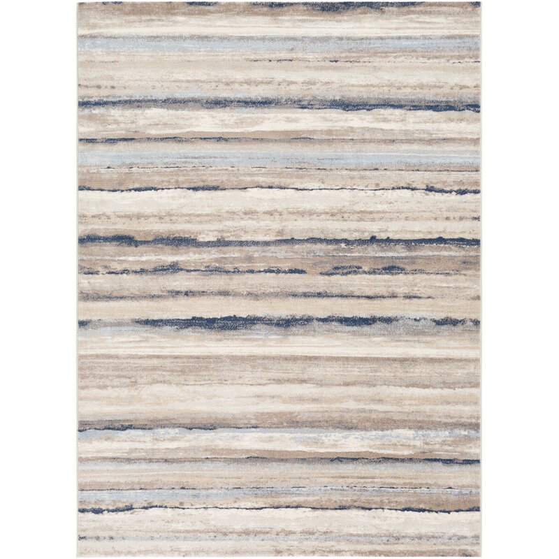 Behan Striped Area Rug in Light Blue/OffWhite/Gray Wayfair Havenly