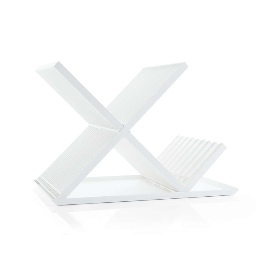 Yamazaki Tower White XShaped Dish Drainer Rack Crate and Barrel