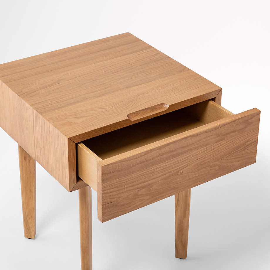 Tuft & Needle Oak Nightstand with Drawer Crate and Barrel Havenly