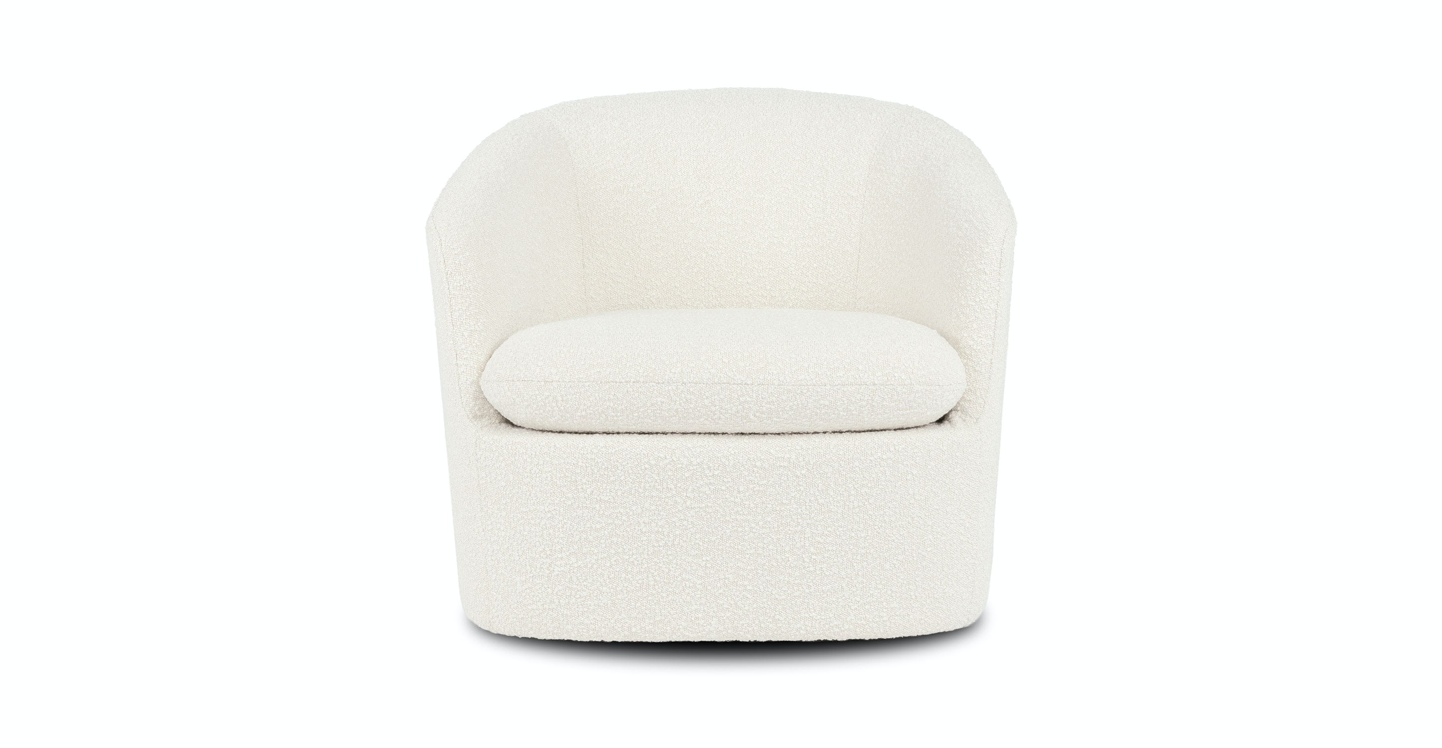 Turoy 32.5" Swivel Lounge Chair Ivory Bouclé Article Havenly