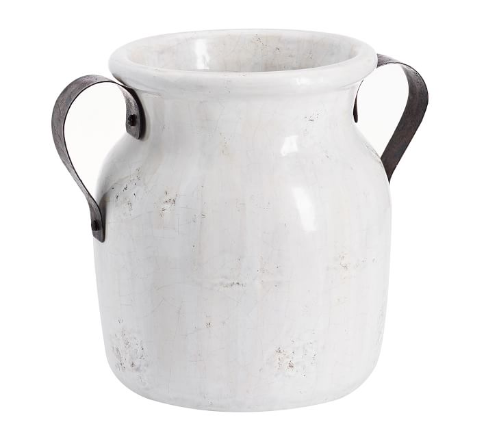 Marlowe Ceramic Urn, White, Small Pottery Barn Havenly