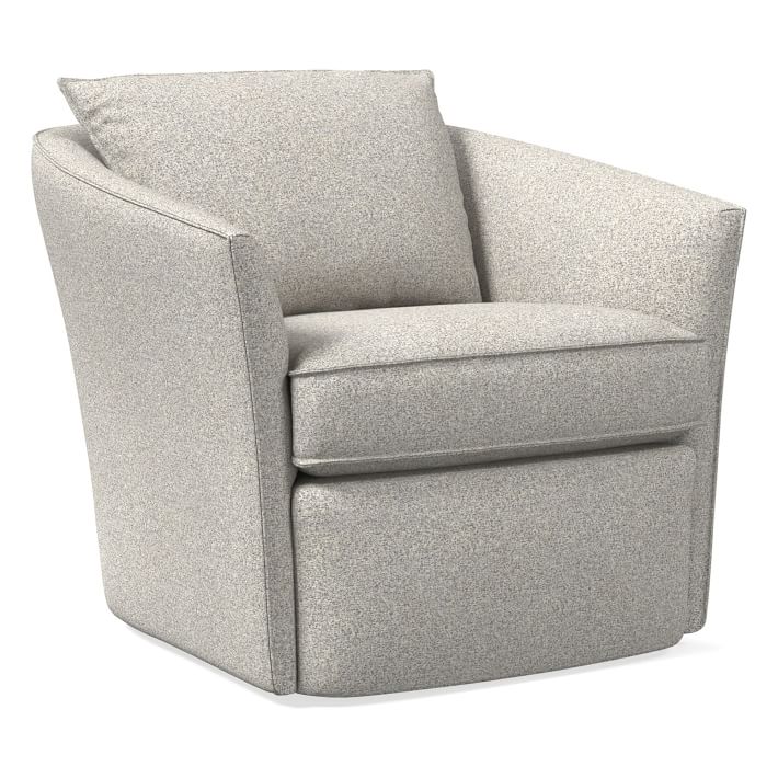 Duffield Swivel Chair, Poly, Chenille Tweed, Irongate, Concealed
