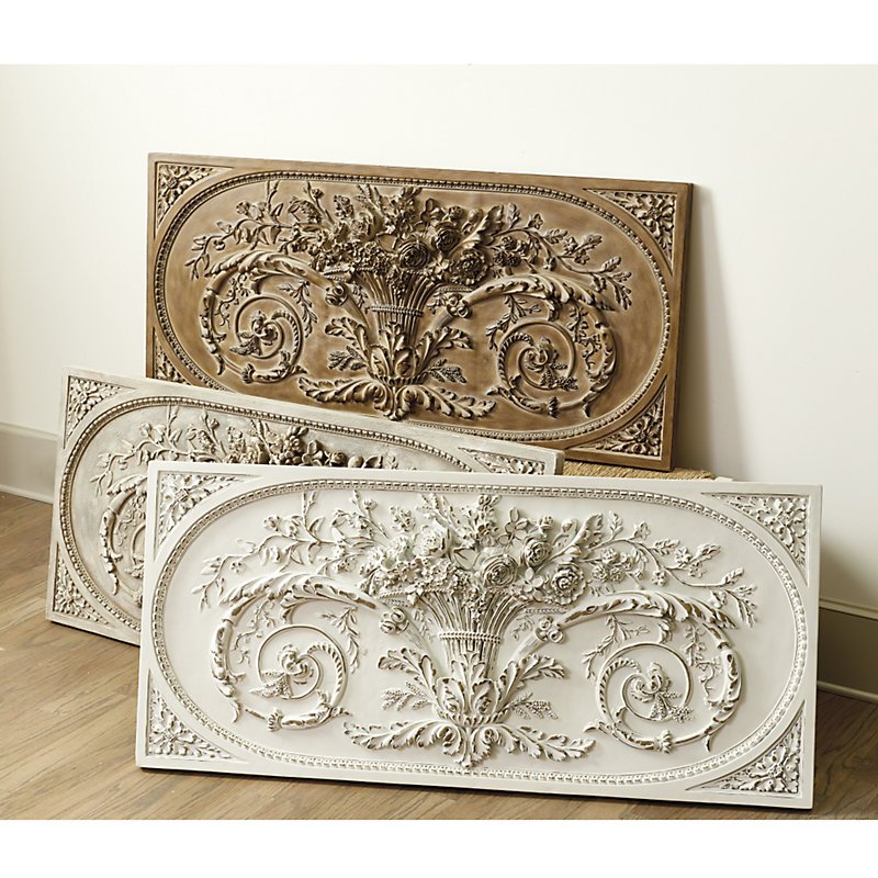Ballard Designs Grande Bouquet Plaque Rubbed White Ballard Designs