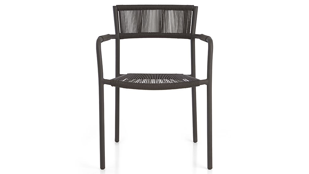 Morocco Graphite Stackable Outdoor Dining Chair with Arms Crate and