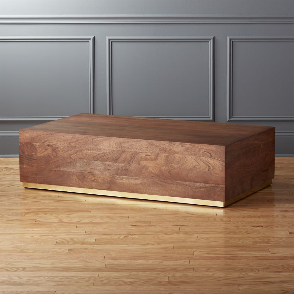 Joni Brass and Wood Coffee Table CB2 Havenly