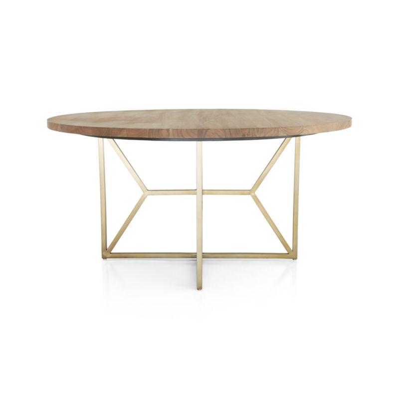Hayes 60" Round Acacia Dining Table Crate and Barrel Havenly