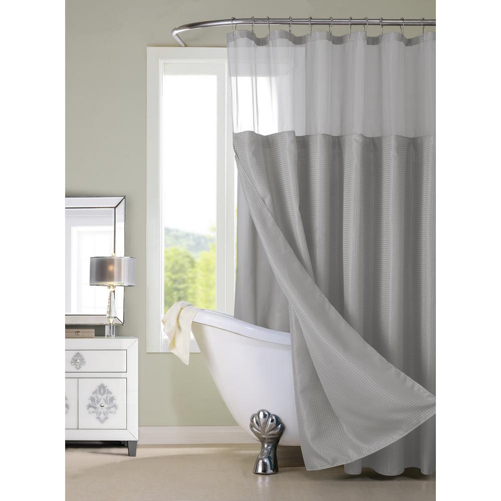 Complete 72 in. Gray Shower Curtain Home Depot Havenly