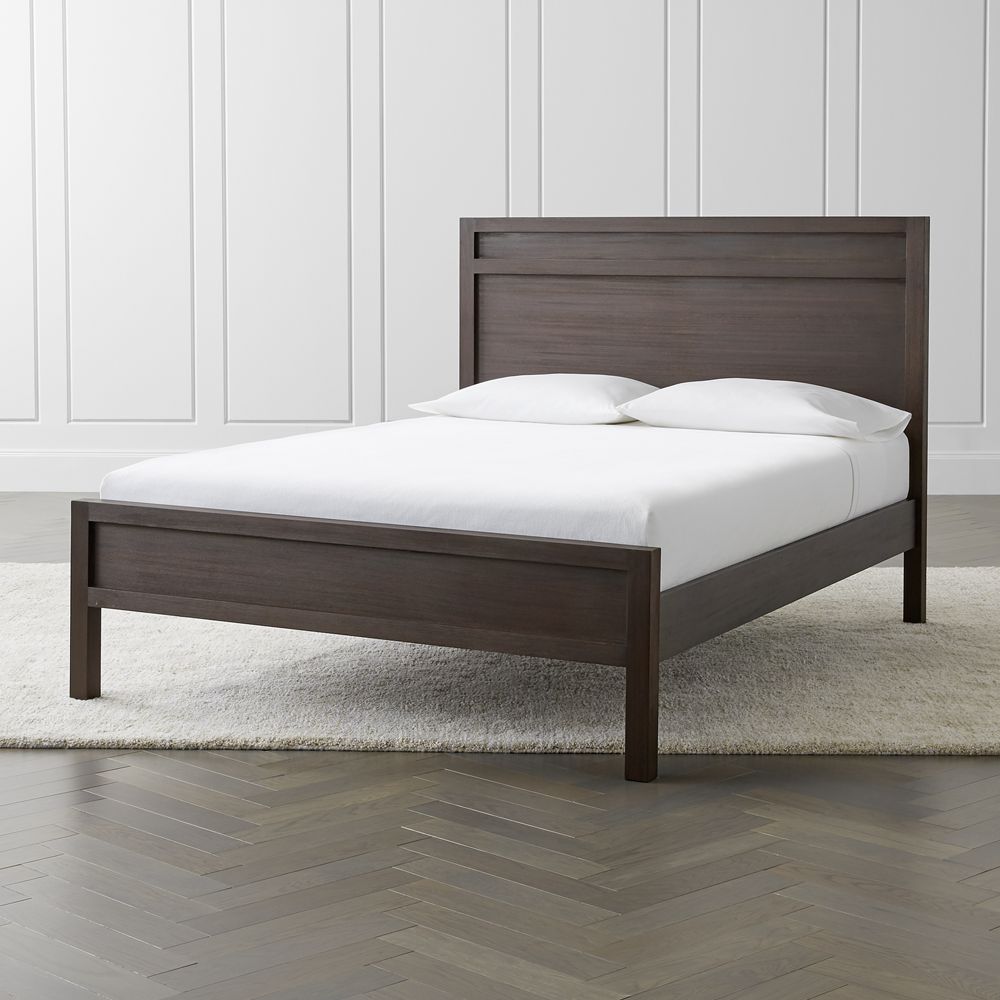 Keane Espresso Wood Queen Bed Crate and Barrel Havenly