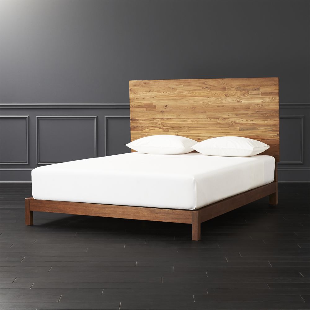 Dondra Tall Headboard Queen + Wood Frame CB2 Havenly