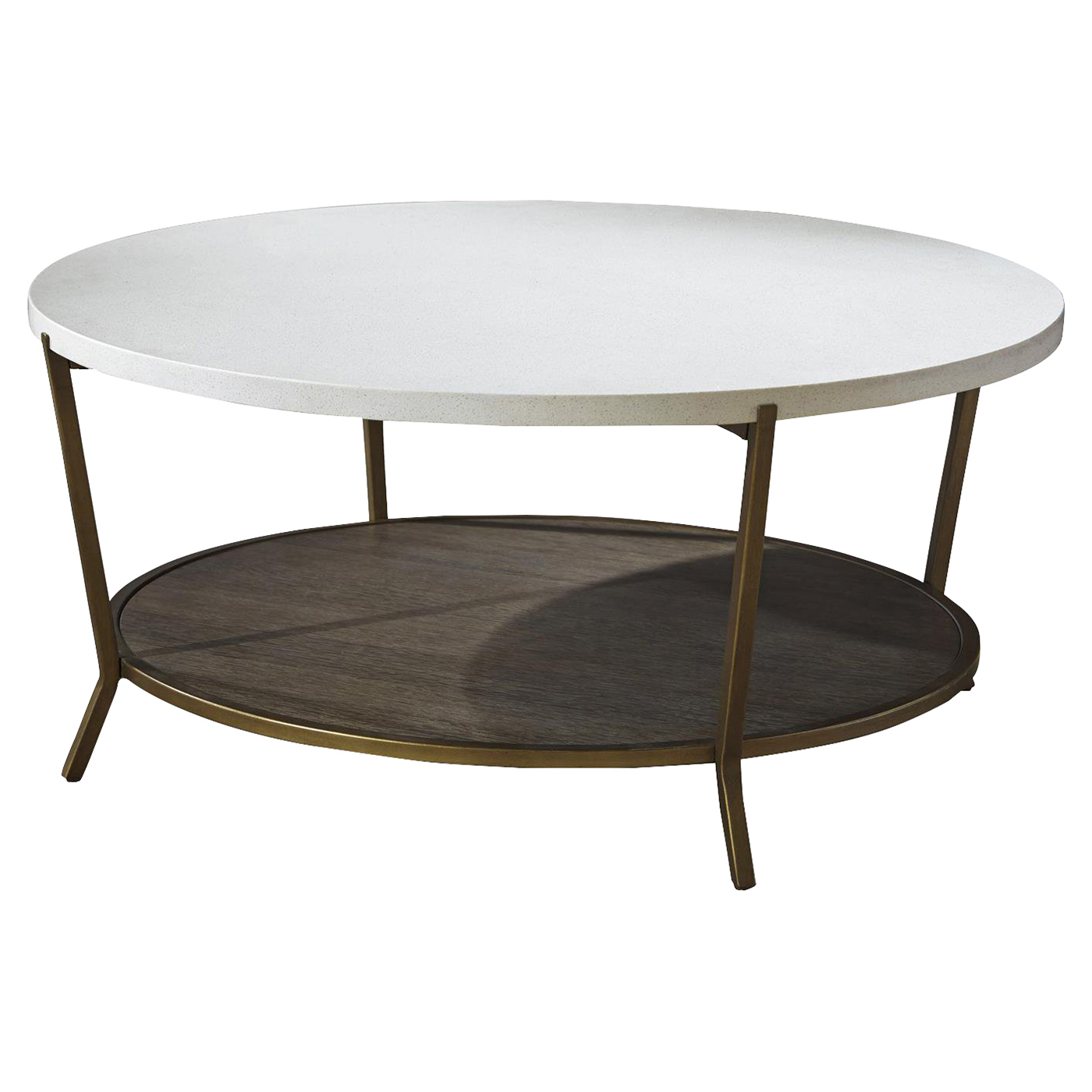 Sasha Modern Classic White Stone Top Brown Metal Round