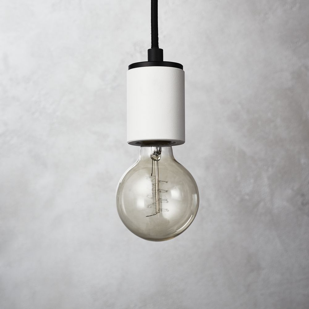 White Cylinder Pendant Light CB2 Havenly