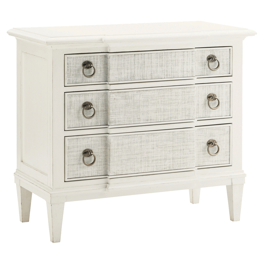 Tommy Bahama Tuckers Point Coastal Beach Raffia Wrapp 3Drawer White