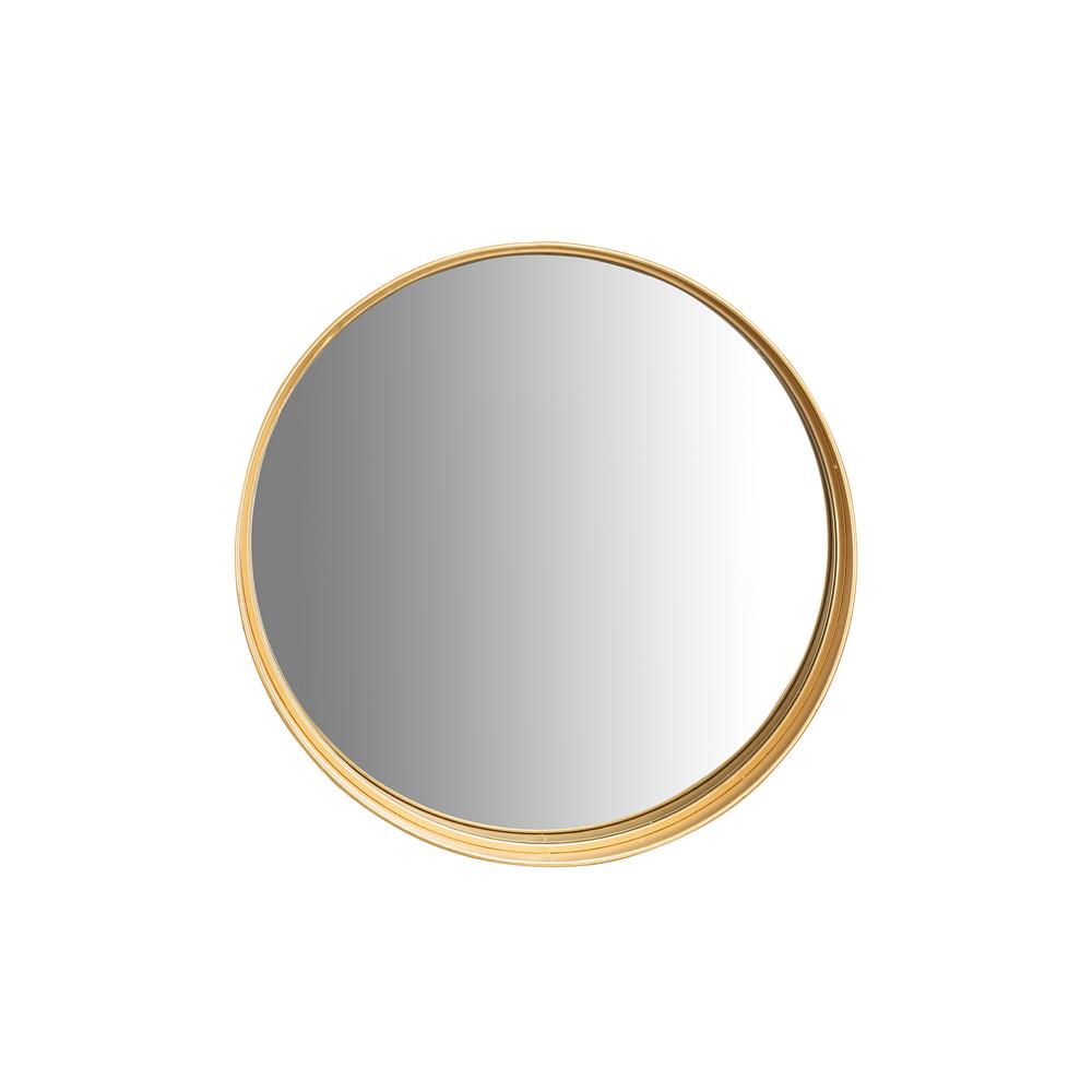 3R Studios Round Gold Accent Wall Mirror with Shelf Home Depot Havenly