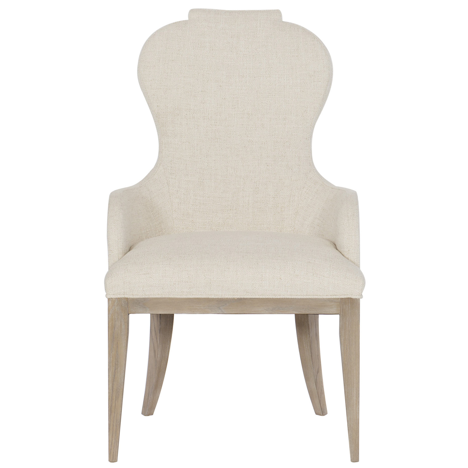 Sarabeth Modern French Beige Upholstered Sandstone Brown Wood Rounded