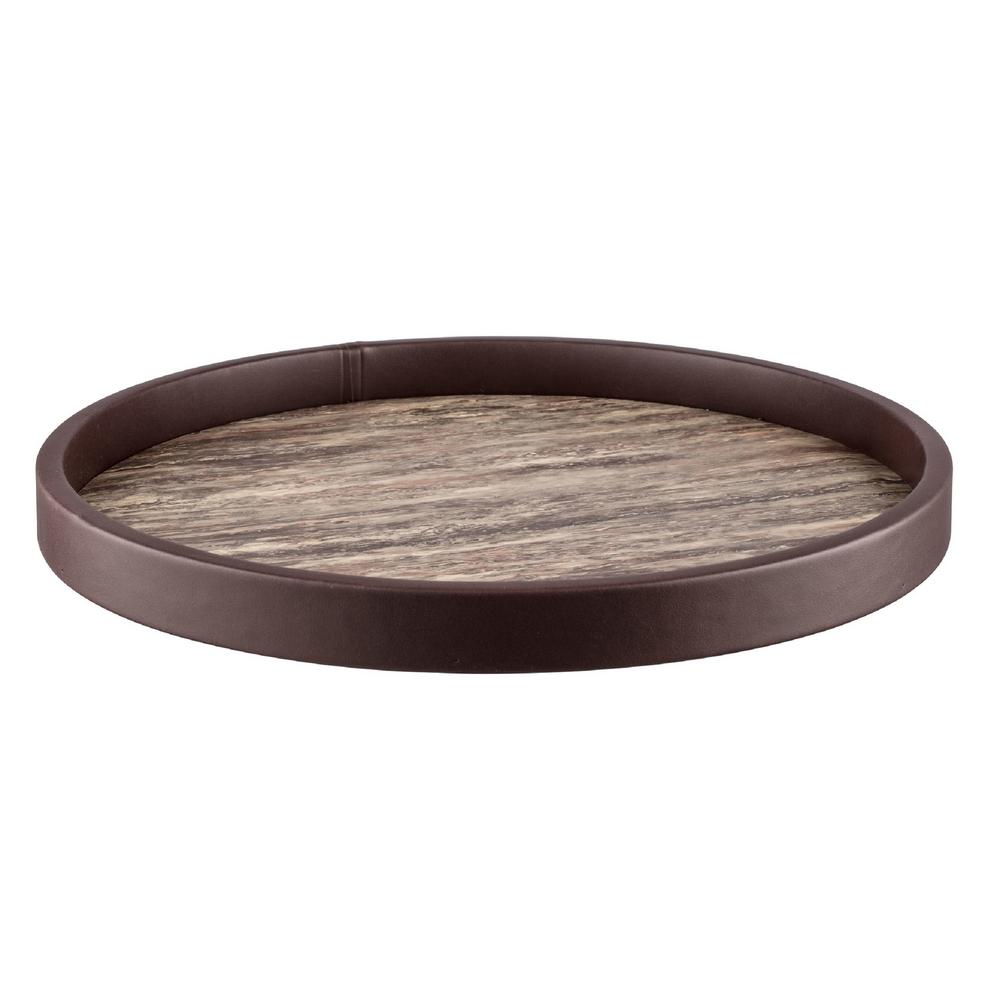 Brown Stone Vinyl 14 in. Round Serving Tray Home Depot Havenly