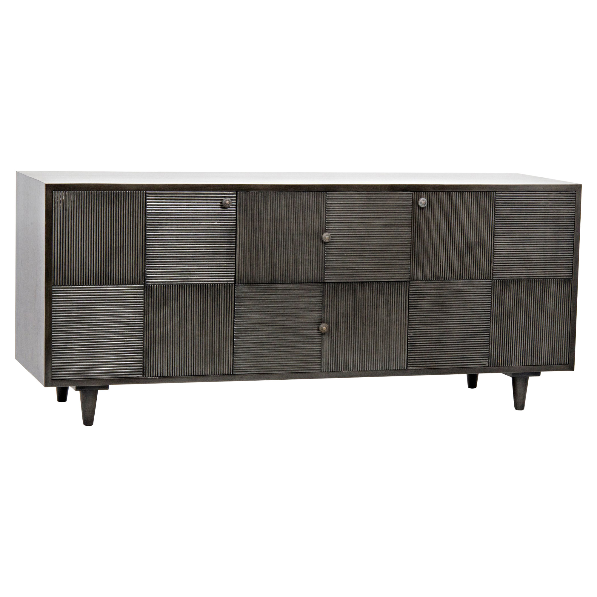 Keegan Loft Black Mahogany Checkered Sideboard Kathy Kuo Home Havenly