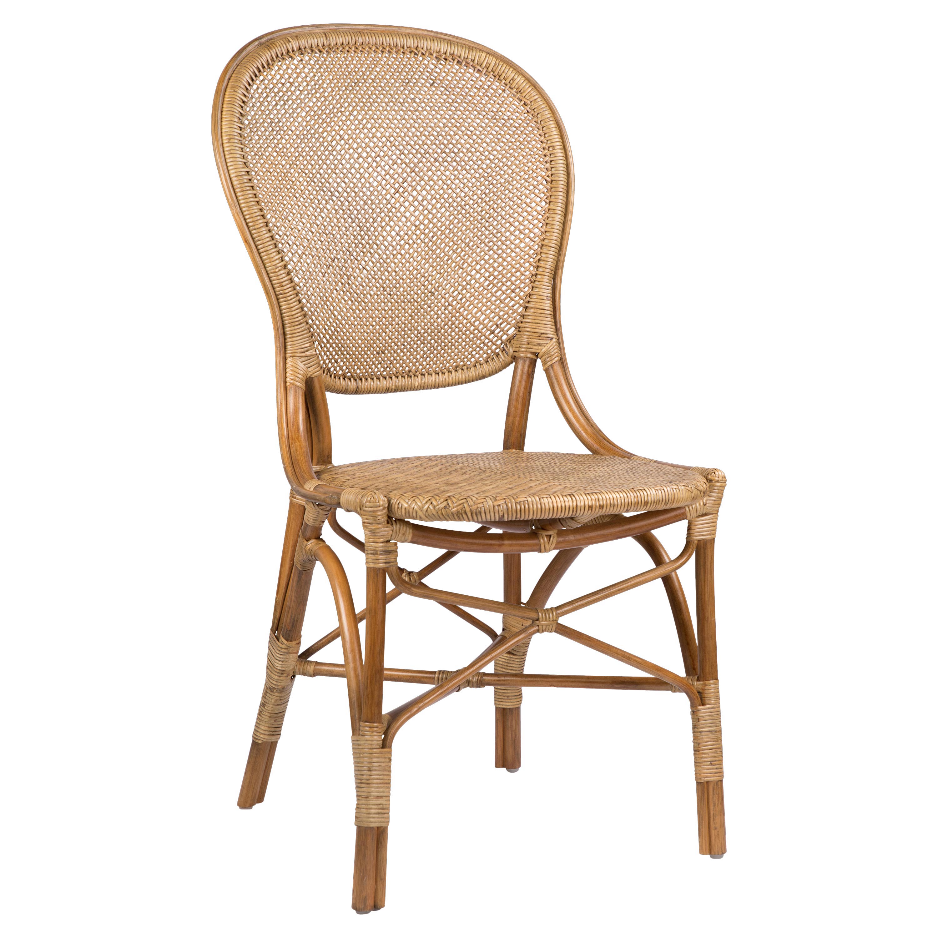 Lydia French Country Brown Rattan Dining Chair (Set of 2) Kathy Kuo Home