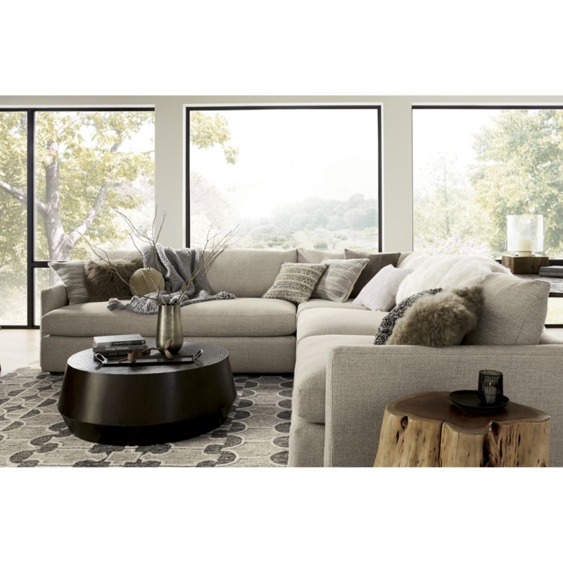 Lounge II 3Piece Sectional Sofa Taft Cement Crate and Barrel Havenly