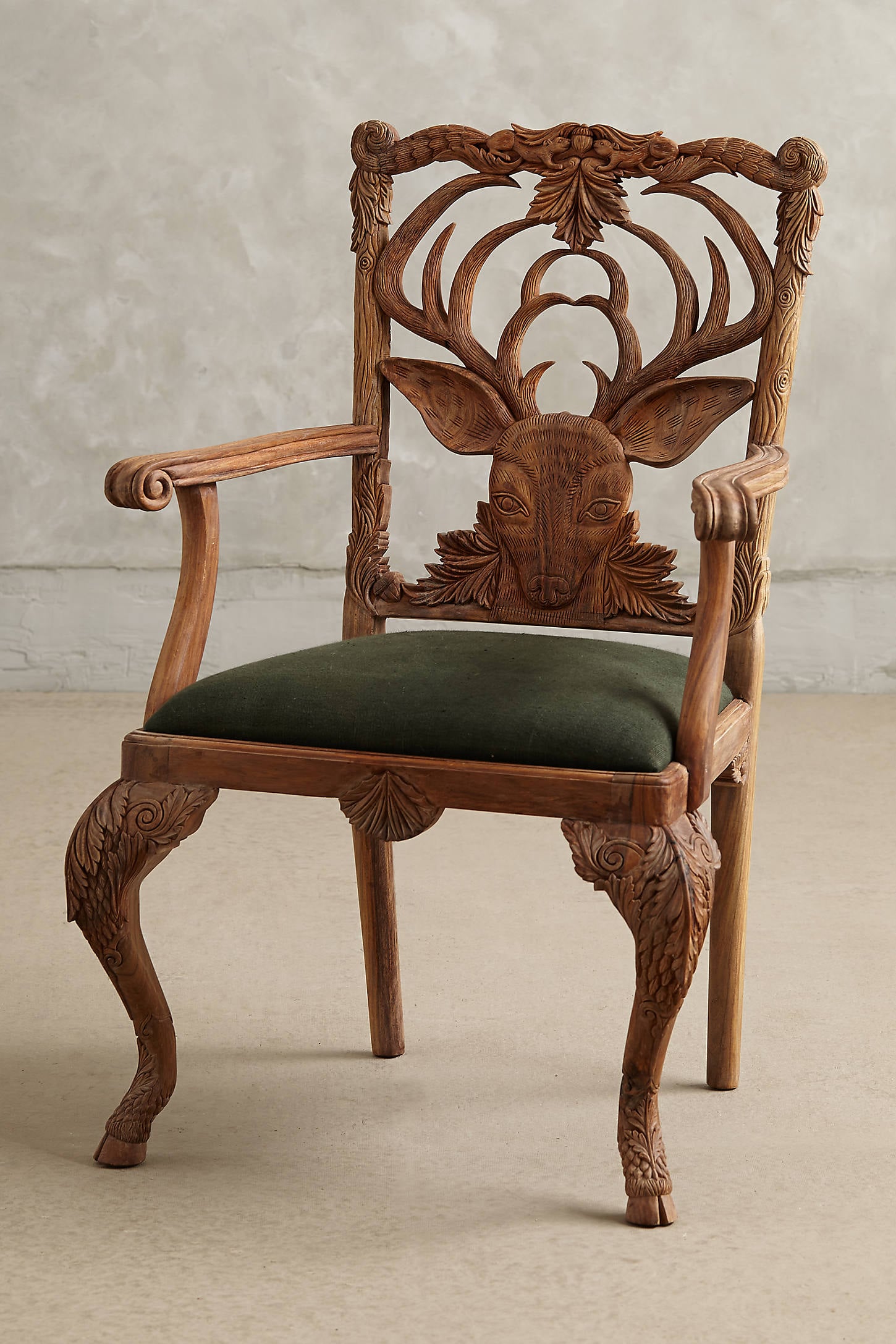 Handcarved Menagerie Deer Armchair Anthropologie Havenly