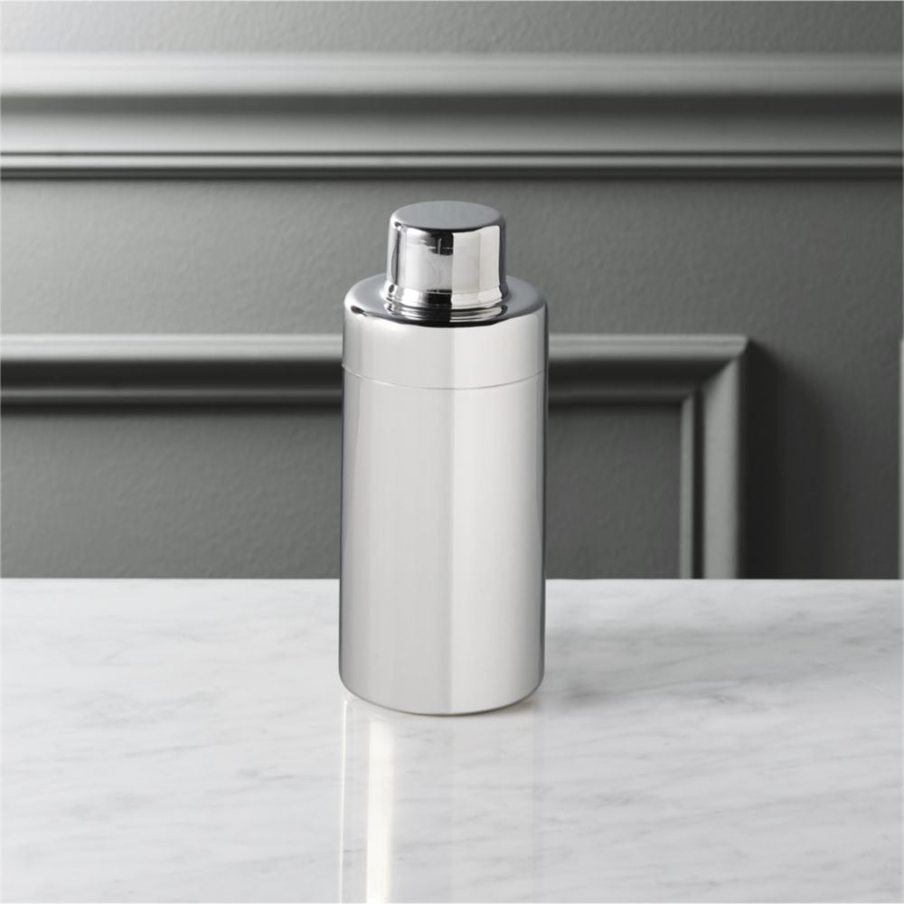 stainless steel shiny mini cocktail shaker CB2 Havenly