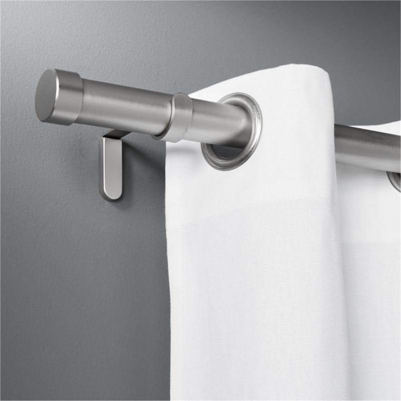 "brushed aluminum curtain rod set 28""48""x1.25""dia." CB2