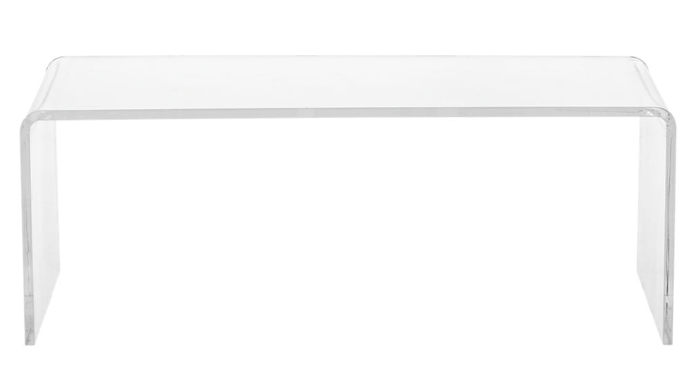 peekaboo acrylic coffee table CB2 Havenly