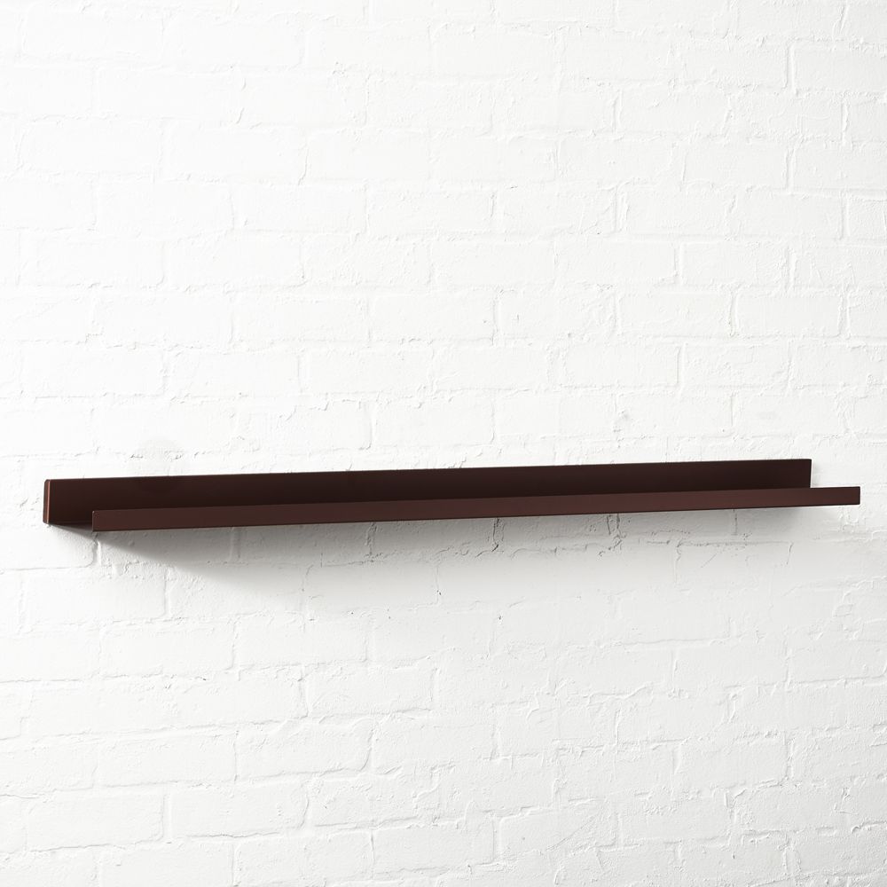 "Metal Bronze Wall Shelf 48""" CB2 Havenly
