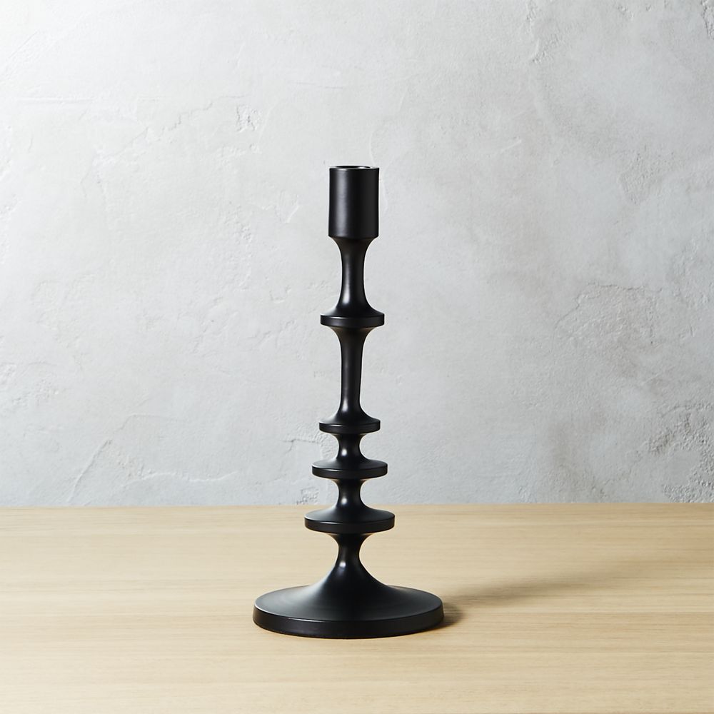 Allis Black Taper Candle Holder Small CB2 Havenly