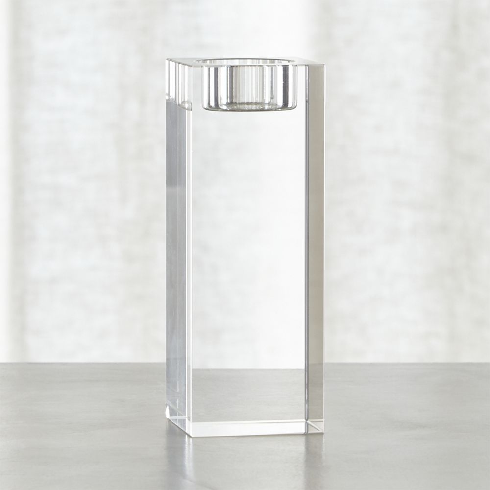 Oslo Large Crystal Tea Light Candle Holder Crate and Barrel Havenly