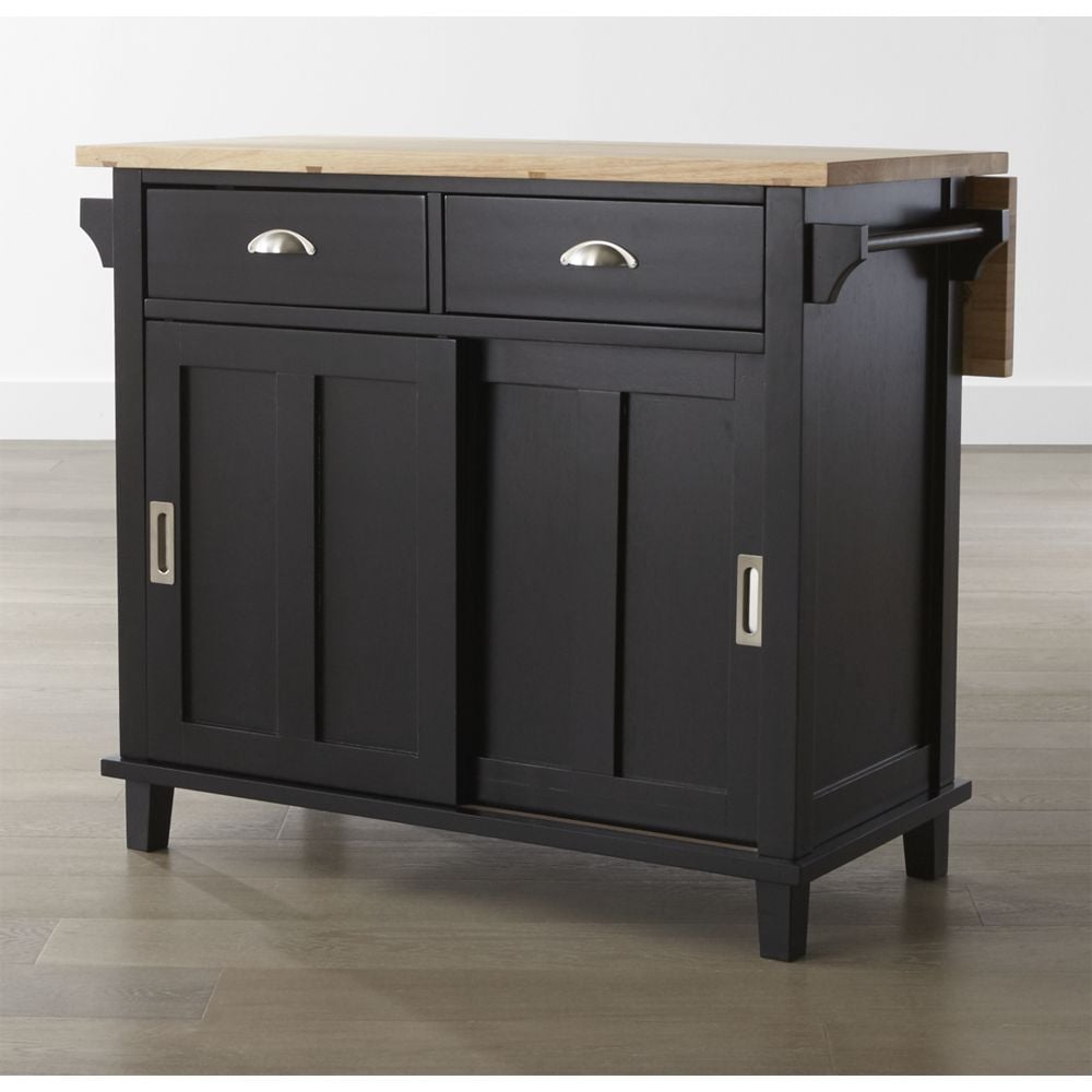 Belmont Black Kitchen Island Crate and Barrel Havenly