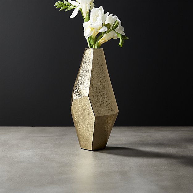 Von Gold Geometric Vase CB2