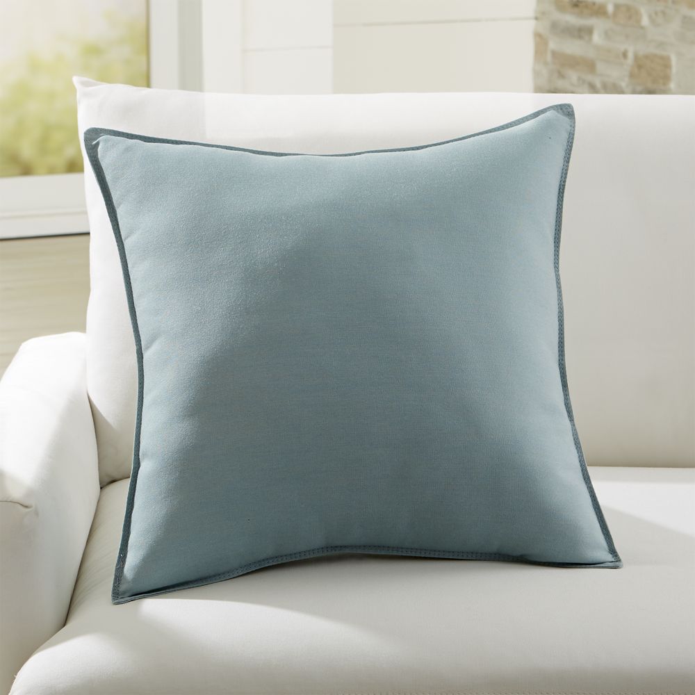 Sunbrella ® Spa Blue 20"x20" Outdoor Pillow Crate and Barrel Havenly