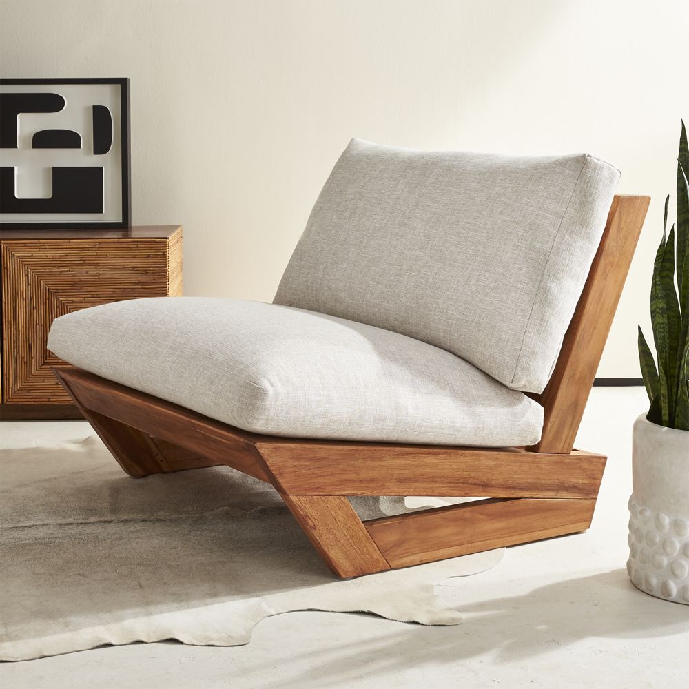 Sunset Teak Lounge Chair CB2 Havenly