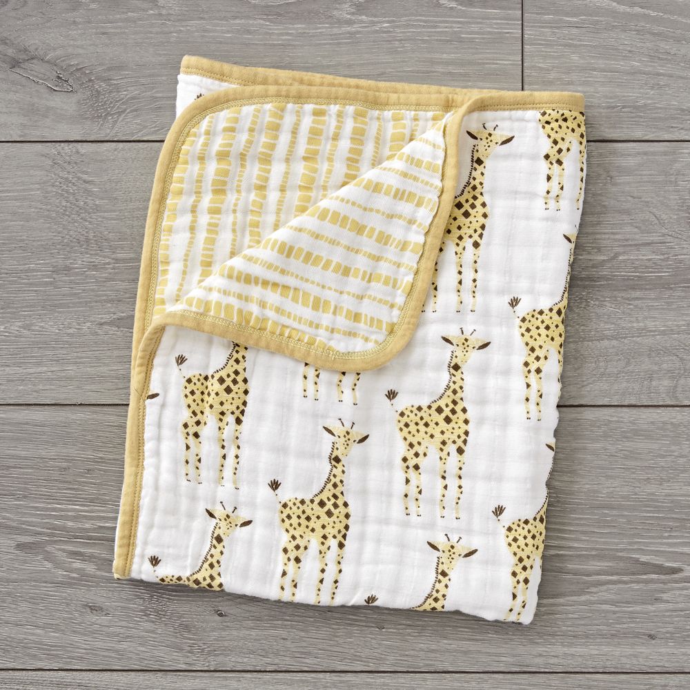 aden + anais Safari Giraffe Stroller Blanket Crate and Barrel Havenly
