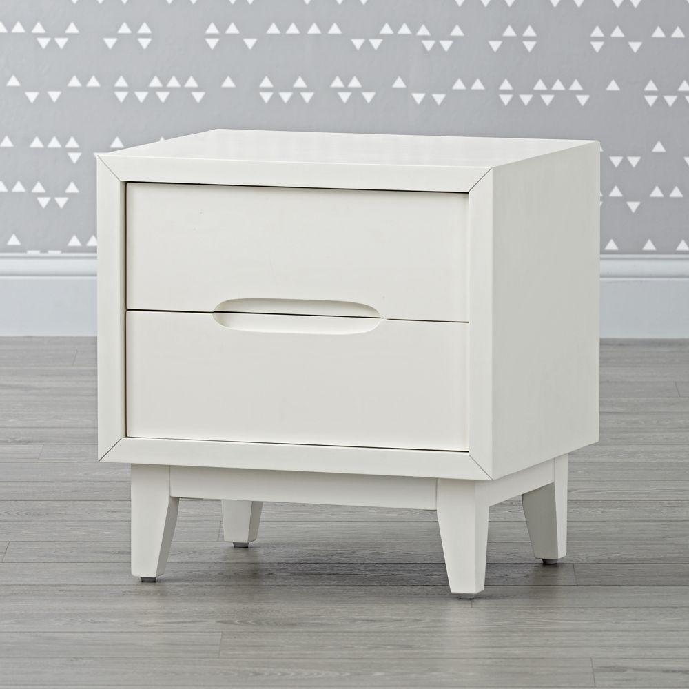 Kids Ellipse MidCentury White Nightstand Crate and Barrel Havenly